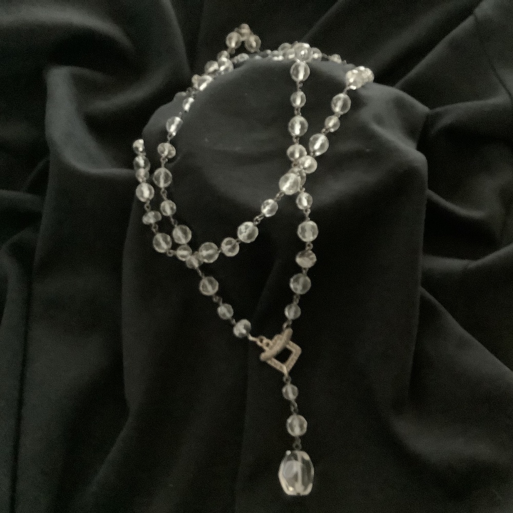 Silpada Crystal Sterling Silver Lariat Necklace
